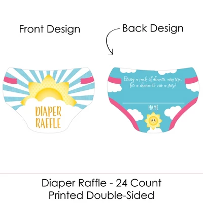 Big Dot Of Happiness You Are My Sunshine - Diaper Shaped Raffle Ticket Inserts - Baby Shower Activities - Diaper Raffle Game - Set Of 24 3 Big Dot Of Happiness You Are My Sunshine - Diaper Shaped Raffle Ticket Inserts - Baby Shower Activities - Diaper Raffle Game - Set Of 24