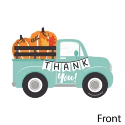 Big Dot Of Happiness Happy Fall Truck - Shaped Thank You Cards - Harvest Pumpkin Party Thank You Note Cards With Envelopes - Set Of 12 -Party Planers Store GUEST bc546a8a 5062 463a 81de 689dbbac1bf6