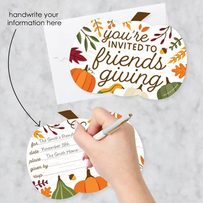 Big Dot Of Happiness Fall Friends Thanksgiving - Shaped Fill-In Invitations - Friendsgiving Party Invitation Cards With Envelopes - Set Of 12 3 Big Dot Of Happiness Fall Friends Thanksgiving - Shaped Fill-In Invitations - Friendsgiving Party Invitation Cards With Envelopes - Set Of 12