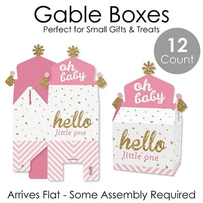 Big Dot Of Happiness Hello Little One - Pink And Gold - Treat Box Party Favors - Girl Baby Shower Goodie Gable Boxes - Set Of 12 6 Big Dot Of Happiness Hello Little One - Pink And Gold - Treat Box Party Favors - Girl Baby Shower Goodie Gable Boxes - Set Of 12 - Image 4