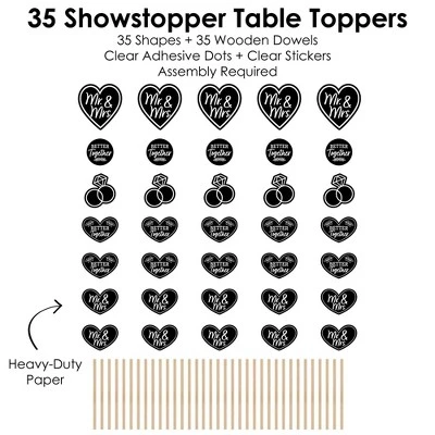 Big Dot Of Happiness Mr. And Mrs. - Black And White Wedding Or Bridal Shower Centerpiece Sticks - Showstopper Table Toppers - 35 Pieces 6 Big Dot Of Happiness Mr. And Mrs. - Black And White Wedding Or Bridal Shower Centerpiece Sticks - Showstopper Table Toppers - 35 Pieces - Image 4