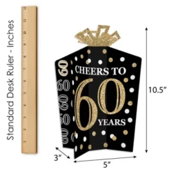 Big Dot Of Happiness Adult 60th Birthday - Gold - Table Decorations - Birthday Party Fold And Flare Centerpieces - 10 Count -Party Planers Store GUEST bfd23f64 079c 4903 b6c3 2ca199d5fb27