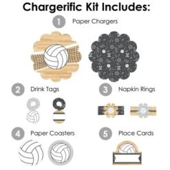 Big Dot Of Happiness Bump, Set, Spike - Volleyball - Baby Shower Or Birthday Party Paper Charger & Table Decorations Chargerific Kit For 8 -Party Planers Store GUEST c0105160 0bdd 4a81 b503 d7c843d211b4