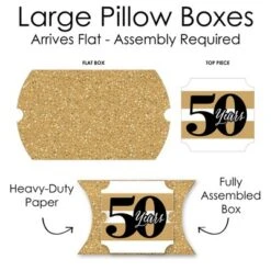 Big Dot Of Happiness We Still Do - 50th Wedding Anniversary - Favor Gift Boxes - Anniversary Party Large Pillow Boxes - Set Of 12 -Party Planers Store GUEST c01a853f 8421 4bc7 9e32 9894897127ce