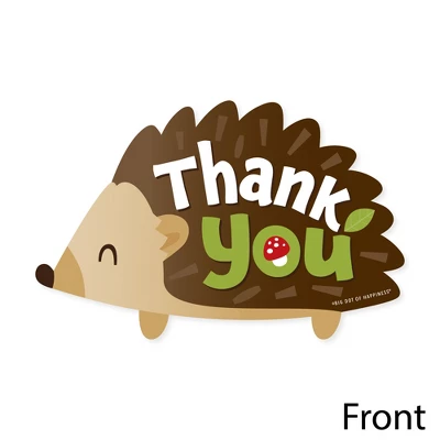 Big Dot Of Happiness Forest Hedgehogs - Shaped Thank You Cards - Woodland Birthday Party Or Baby Shower Thank You Note Cards With Envelopes - 12 Ct 4 Big Dot Of Happiness Forest Hedgehogs - Shaped Thank You Cards - Woodland Birthday Party Or Baby Shower Thank You Note Cards With Envelopes - 12 Ct - Image 2