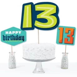 Big Dot Of Happiness Boy 13th Birthday - Official Teenager Birthday Party Centerpiece Sticks - Table Toppers - Set Of 15 -Party Planers Store GUEST c0aa4a34 e750 441d b6ef 591992880679