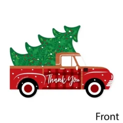 Big Dot Of Happiness Merry Little Christmas Tree - Shaped Thank You Cards - Red Truck Christmas Party Shaped Thank You Cards With Envelopes Set Of 12 -Party Planers Store GUEST c10e6035 49d1 428f 9610 de91fb9c273e