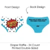 Big Dot Of Happiness Bam Superhero - Diaper Shaped Raffle Ticket Inserts - Baby Shower Activities - Diaper Raffle Game - Set Of 24 -Party Planers Store GUEST c1ec3d09 5b0c 40ad b9dc 000030d3bf8d