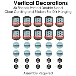 Big Dot Of Happiness Boy 18th Birthday - Eighteenth Birthday Party DIY Dangler Backdrop - Hanging Vertical Decorations - 30 Pieces -Party Planers Store GUEST c3101029 1b2c 4142 9542 76e597f3f633