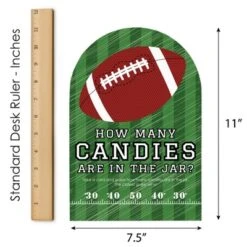 Big Dot Of Happiness End Zone - Football - How Many Candies Baby Shower Or Birthday Party Game - 1 Stand And 40 Cards - Candy Guessing Game -Party Planers Store GUEST c332b7a4 1ebd 4d03 bc0c 543d1a70a144
