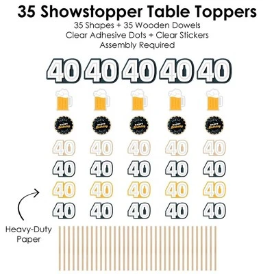 Big Dot Of Happiness Cheers And Beers To 40 Years - 40th Birthday Party Centerpiece Sticks - Showstopper Table Toppers - 35 Pieces 6 Big Dot Of Happiness Cheers And Beers To 40 Years - 40th Birthday Party Centerpiece Sticks - Showstopper Table Toppers - 35 Pieces - Image 4