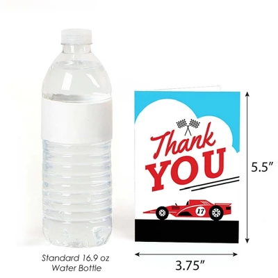 Big Dot Of Happiness Let's Go Racing - Racecar - Baby Shower Or Race Car Birthday Party Thank You Cards (8 Count) 4 Big Dot Of Happiness Let's Go Racing - Racecar - Baby Shower Or Race Car Birthday Party Thank You Cards (8 Count) - Image 2