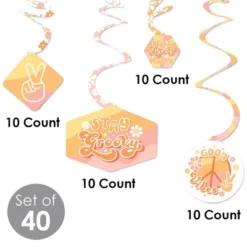 Big Dot Of Happiness Stay Groovy - Boho Hippie Party Hanging Decor - Party Decoration Swirls - Set Of 40 -Party Planers Store GUEST c4951be6 0f67 4207 9979 cdf980c61d36