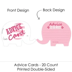 Big Dot Of Happiness Pink Elephant - Wish Card Girl Baby Shower Activities - Shaped Advice Cards Game - Set Of 20 6 Big Dot Of Happiness Pink Elephant - Wish Card Girl Baby Shower Activities - Shaped Advice Cards Game - Set Of 20 -Party Planers Store GUEST c498d8f4 cca6 44d2 846b ce15a3ad9ad2