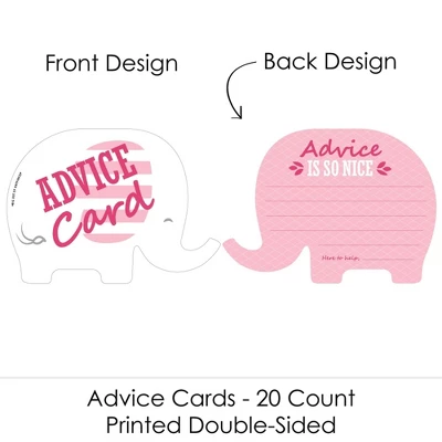 Big Dot Of Happiness Pink Elephant - Wish Card Girl Baby Shower Activities - Shaped Advice Cards Game - Set Of 20 4 Big Dot Of Happiness Pink Elephant - Wish Card Girl Baby Shower Activities - Shaped Advice Cards Game - Set Of 20 - Image 2