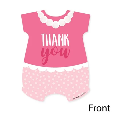 Big Dot Of Happiness It's A Girl - Shaped Thank You Cards - Pink Baby Shower Thank You Note Cards With Envelopes - Set Of 12 4 Big Dot Of Happiness It's A Girl - Shaped Thank You Cards - Pink Baby Shower Thank You Note Cards With Envelopes - Set Of 12 - Image 2