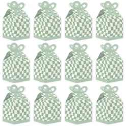 Big Dot Of Happiness Sage Green Checkered Party - Square Favor Gift Boxes - Bow Boxes - Set Of 12 -Party Planers Store GUEST c752aa99 ea5c 4217 8e51 49b4fc25cda6