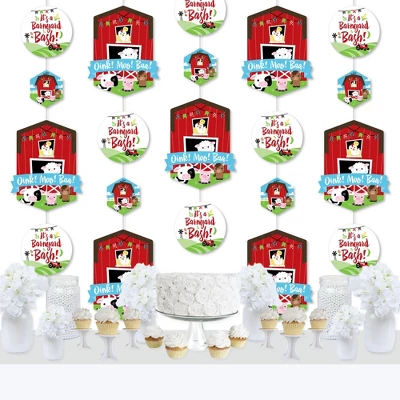 Big Dot Of Happiness Farm Animals - Barnyard Baby Shower Or Birthday Party DIY Dangler Backdrop - Hanging Vertical Decorations - 30 Pieces 3 Big Dot Of Happiness Farm Animals - Barnyard Baby Shower Or Birthday Party DIY Dangler Backdrop - Hanging Vertical Decorations - 30 Pieces