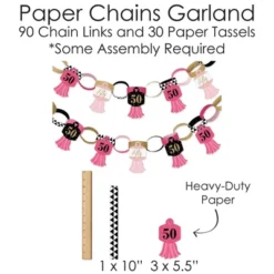 Big Dot Of Happiness Chic 50th Birthday - Pink, Black And Gold - Banner And Photo Booth Decorations - Birthday Party Supplies Kit - Doterrific Bundle -Party Planers Store GUEST c870406d 3191 442d b13b a3329491ad54