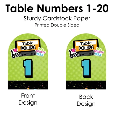 Big Dot Of Happiness 80’s Retro - Totally 1980s Party Double-Sided 5 X 7 Inches Cards - Table Numbers - 1-20 7 Big Dot Of Happiness 80’s Retro - Totally 1980s Party Double-Sided 5 X 7 Inches Cards - Table Numbers - 1-20 - Image 5