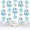 Big Dot Of Happiness Blue Elephant - Boy Baby Shower Or Birthday Party DIY Dangler Backdrop - Hanging Vertical Decorations - 30 Pieces