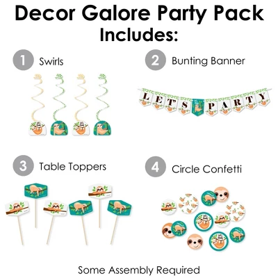 Big Dot Of Happiness Let’s Hang - Sloth - Baby Shower Or Birthday Party Supplies Decoration Kit - Decor Galore Party Pack - 51 Pieces 3 Big Dot Of Happiness Let’s Hang - Sloth - Baby Shower Or Birthday Party Supplies Decoration Kit - Decor Galore Party Pack - 51 Pieces