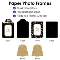Big Dot Of Happiness Adult 50th Birthday - Gold - Birthday Party 4x6 Picture Display - Paper Photo Frames - Set Of 12 -Party Planers Store GUEST ca6a9f01 5f3a 4215 a1ca 258fa962b3c5