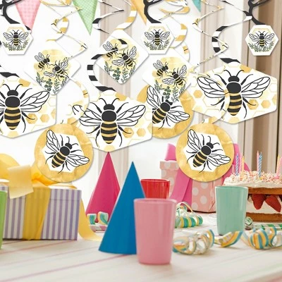 Big Dot Of Happiness Little Bumblebee - Bee Baby Shower Or Birthday Party Hanging Decor - Party Decoration Swirls - Set Of 40 3 Big Dot Of Happiness Little Bumblebee - Bee Baby Shower Or Birthday Party Hanging Decor - Party Decoration Swirls - Set Of 40