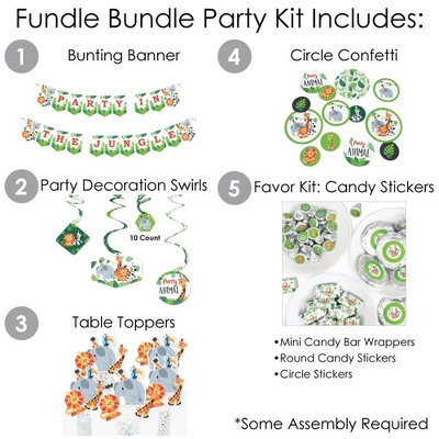 Big Dot Of Happiness Jungle Party Animals - Safari Zoo Animal Birthday Party Or Baby Shower Supplies - Banner Decoration Kit - Fundle Bundle 3 Big Dot Of Happiness Jungle Party Animals - Safari Zoo Animal Birthday Party Or Baby Shower Supplies - Banner Decoration Kit - Fundle Bundle