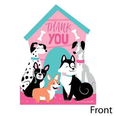 Big Dot Of Happiness Pawty Like A Puppy Girl - Shaped Thank You Cards - Pink Dog Baby Shower Or Birthday Party Thank You Cards & Envelopes - Set Of 12 4 Big Dot Of Happiness Pawty Like A Puppy Girl - Shaped Thank You Cards - Pink Dog Baby Shower Or Birthday Party Thank You Cards & Envelopes - Set Of 12 - Image 2