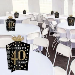 Big Dot Of Happiness Adult 40th Birthday - Gold - Table Decorations - Birthday Party Fold And Flare Centerpieces - 10 Count -Party Planers Store GUEST cb005a8e 0aa9 4f26 8e7e b67ec88321d9