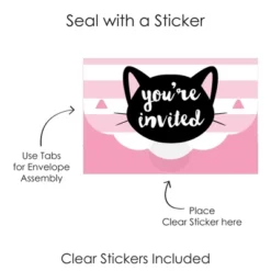 Big Dot Of Happiness Purr-fect Kitty Cat - Fill-In Cards - Kitten Meow Baby Shower Or Birthday Party Fold And Send Invitations - Set Of 8 -Party Planers Store GUEST cb5e42f6 ad53 436c a6f2 96098948ee40