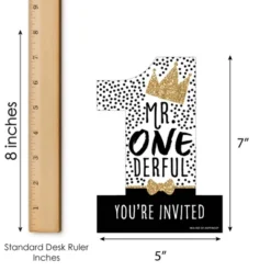 Big Dot Of Happiness 1st Birthday Little Mr. Onederful - Shaped Fill-In Invites - Boy First Birthday Party Invitation Cards With Envelopes - Set Of 12 -Party Planers Store GUEST cbb5683f 159f 45c4 81a0 bbc1789f3798