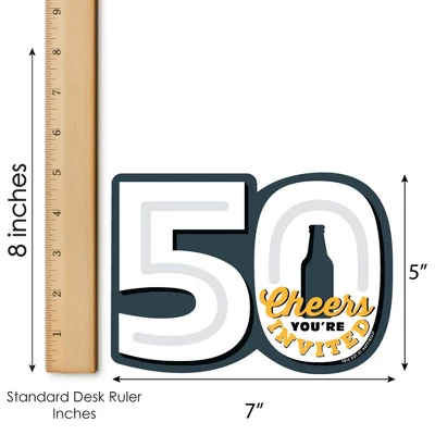Big Dot Of Happiness Cheers And Beers To 50 Years - Shaped Fill-In Invitations - 50th Birthday Party Invitation Cards With Envelopes - Set Of 12 6 Big Dot Of Happiness Cheers And Beers To 50 Years - Shaped Fill-In Invitations - 50th Birthday Party Invitation Cards With Envelopes - Set Of 12 - Image 4