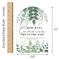 Big Dot Of Happiness Boho Botanical - How Many Candies Greenery Party Game - 1 Stand And 40 Cards - Candy Guessing Game -Party Planers Store GUEST cc4623b4 7e23 4f51 8905 c1fff1aeb3b9