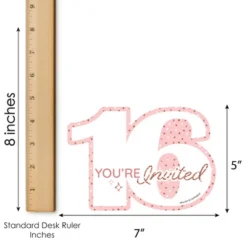 Big Dot Of Happiness 16th Pink Rose Gold Birthday - Shaped Fill-In Invitations - Happy Birthday Party Invitation Cards With Envelopes - Set Of 12 -Party Planers Store GUEST ccdd69ce 04fe 42f2 9f03 f68c72fefd2c