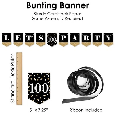 Big Dot Of Happiness Adult 100th Birthday - Gold - Birthday Party Supplies Decoration Kit - Decor Galore Party Pack - 51 Pieces 6 Big Dot Of Happiness Adult 100th Birthday - Gold - Birthday Party Supplies Decoration Kit - Decor Galore Party Pack - 51 Pieces - Image 4