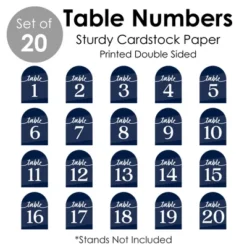 Big Dot Of Happiness Navy Blue Elegantly Simple - Wedding Receptions, Parties Or Events Double-Sided 5 X 7 Inches Cards - Table Numbers - 1-20 -Party Planers Store GUEST cd67de3d 2fd3 446c 90ef 2fcfa0f591d8