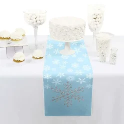 Big Dot Of Happiness Winter Wonderland - Petite Snowflake Holiday Party And Winter Wedding Paper Table Runner - 12 X 60 Inches