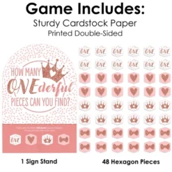 Big Dot Of Happiness 1st Birthday Little Miss Onederful - Girl First Birthday Party Scavenger Hunt - 1 Stand And 48 Game Pieces - Hide And Find Game -Party Planers Store GUEST cde12c4a ab09 4059 89b7 b18e7d4f0a4a