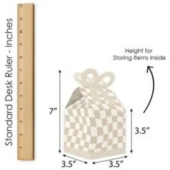 Big Dot Of Happiness Tan Checkered Party - Square Favor Gift Boxes - Bow Boxes - Set Of 12 -Party Planers Store GUEST ce3a022f 908f 44db 8fa5 db4ed497d13c