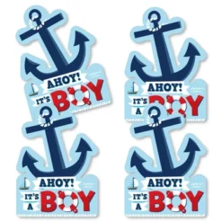 Big Dot Of Happiness Ahoy It's A Boy - Anchor Decorations DIY Nautical Baby Shower Essentials - Set Of 20