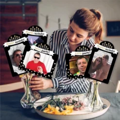 Big Dot Of Happiness Adult Happy Birthday - Gold - Birthday Party Picture Centerpiece Sticks - Photo Table Toppers - 15 Pieces