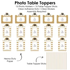 Big Dot Of Happiness We Still Do - 50th Wedding Anniversary - Anniversary Party Picture Centerpiece Sticks - Photo Table Toppers - 15 Pieces -Party Planers Store GUEST cf08d31e 807f 4c7f aa27 285fdaaa432d
