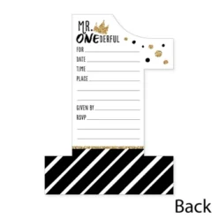 Big Dot Of Happiness 1st Birthday Little Mr. Onederful - Shaped Fill-In Invites - Boy First Birthday Party Invitation Cards With Envelopes - Set Of 12 -Party Planers Store GUEST cf5d85e2 0432 4675 b46f 5f0a399b9159