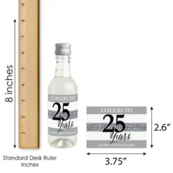 Big Dot Of Happiness We Still Do - 25th Wedding Anniversary - Mini Wine And Champagne Bottle Label Stickers - Anniversary Party Favor Gift - Set Of 16 -Party Planers Store GUEST cf6d3119 20ba 43ba 971f 9386d317d792