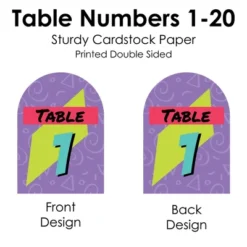 Big Dot Of Happiness 90’s Throwback - 1990s Party Double-Sided 5 X 7 Inches Cards - Table Numbers - 1-20 12 Big Dot Of Happiness 90’s Throwback - 1990s Party Double-Sided 5 X 7 Inches Cards - Table Numbers - 1-20 -Party Planers Store GUEST d02e8c1d 91a6 4349 95cc 855bffd3d4d3