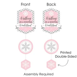Big Dot Of Happiness Pink Winter Wonderland - Holiday Snowflake Birthday Party & Baby Shower DIY Dangler Backdrop - Hanging Vertical Decor - 30 Pieces -Party Planers Store GUEST d09d6b15 3549 4af9 a308 c3fa69901793