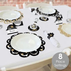 Big Dot Of Happiness 1st Birthday Little Mr. Onederful - Boy First Birthday Party Paper Charger & Table Decorations Chargerific Kit For 8