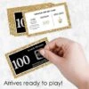 Big Dot Of Happiness Adult 100th Birthday - Gold - Birthday Party Game Scratch Off Cards - 22 Count
